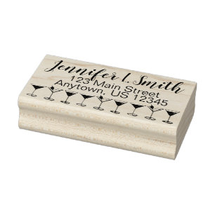Martini Manhattan Cosmo Cocktail Personalisiert Gummistempel