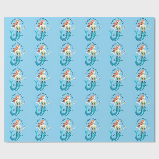 Martini Meerjungfrau Thunder_Cove Geschenkpapier (Flach)
