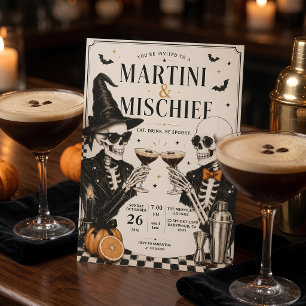 Martini & Mischief Halloween-Cocktailparty Feiertagskarte