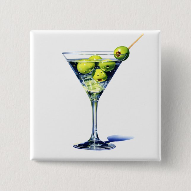 Martini mit Oliven Button (Vorderseite)
