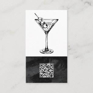 Martini mit Oliven   Cocktail Visitenkarte