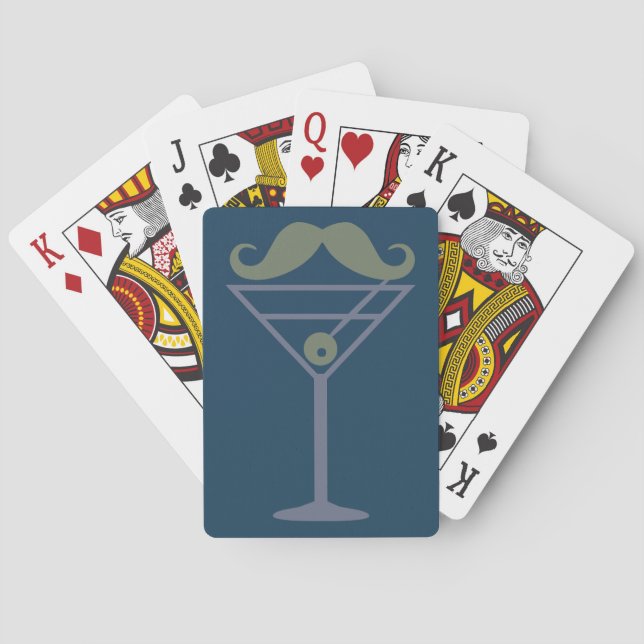 Martini Mustache benutzerdefinierte Spielkarten (Rückseite)