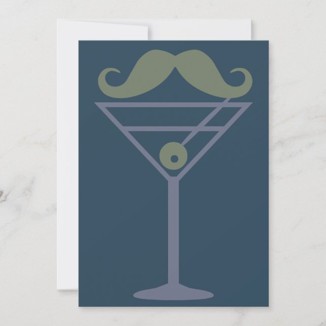 Martini Mustache Einladung (Vorderseite)