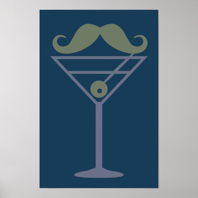 Martini Mustache Zollposter Poster (Vorne)