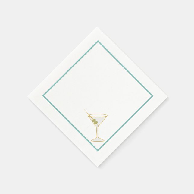Martini & Olive Cocktail Napkin II Serviette (Ecke)