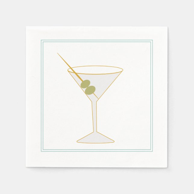 Martini & Olive Cocktail Napkin Serviette (Vorderseite)