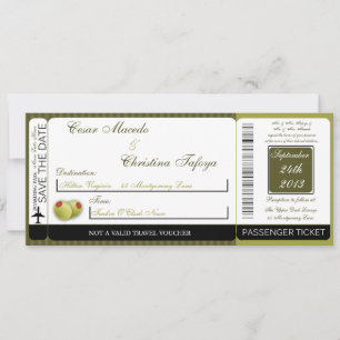 Martini Olives Gr Boarding Pass Hochzeit Einladung
