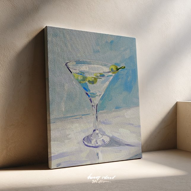 Martini Painting Canvas Leinwanddruck (martini art, cocktail decor, bar wall art, drink painting, retro style, modern chic, glam wall art, )