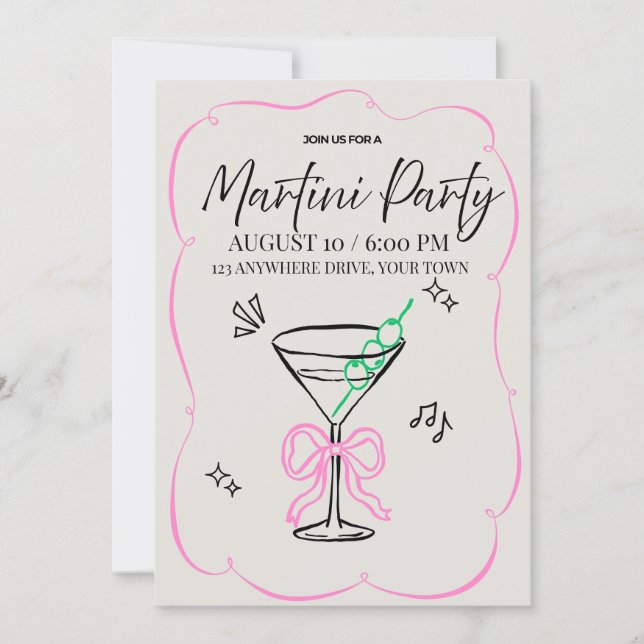 Martini Party Einladung (Vorderseite)