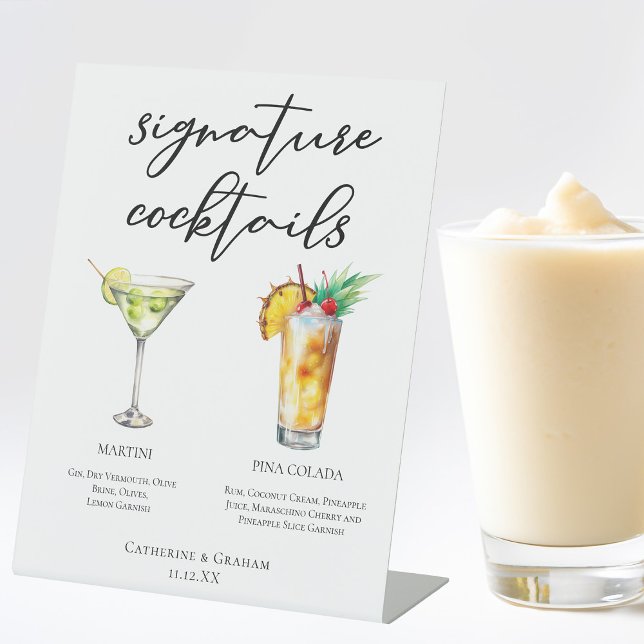 Martini Piña Colada Signature Cocktails Menü Sockelschild (Von Creator hochgeladen)