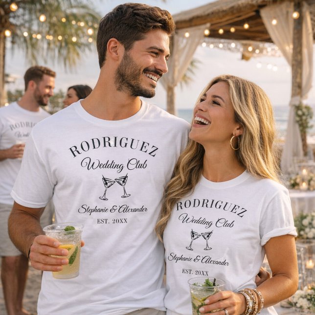 Martini Social Club Custom Wedding Merch Station T-Shirt (Von Creator hochgeladen)