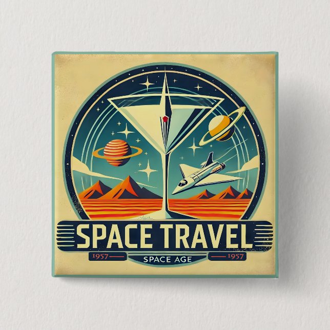 Martini Space Travel 1957 New World Logo Button (Vorderseite)