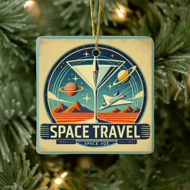 Martini Space Travel 1957 New World Logo Keramikornament (Baum)