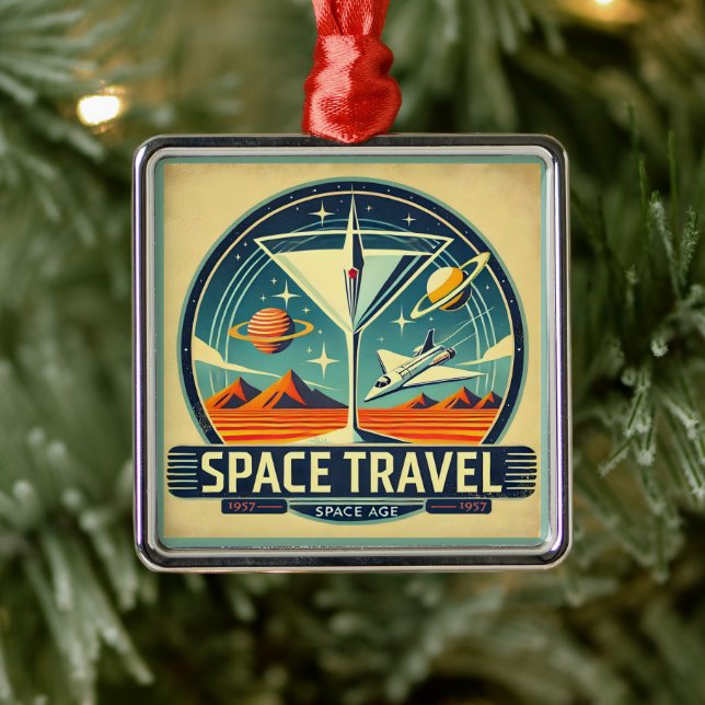 Martini Space Travel 1957 New World Logo Ornament Aus Metall (Baum)