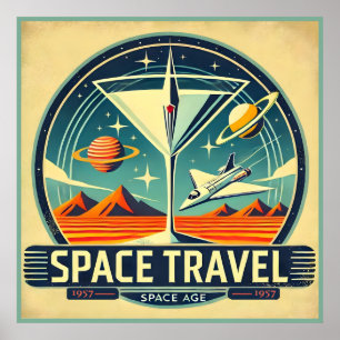 Martini Space Travel 1957 New World Logo Poster