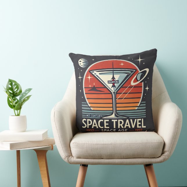Martini Space Travel 1957 Space Age Logo Kissen (Stuhl )