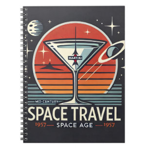 Martini Space Travel 1957 Space Age Logo Notizblock