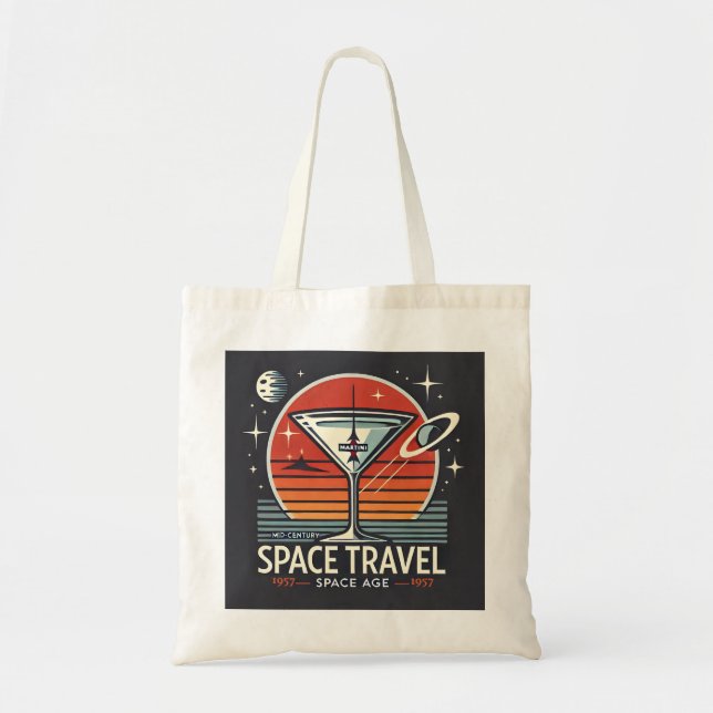 Martini Space Travel 1957 Space Age Logo Tragetasche (Vorne)