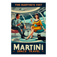 Martini Space Travel Poster Die Martini's 1957