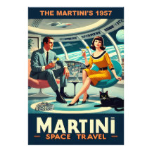 Martini Space Travel Poster Die Martini's 1957