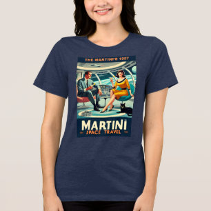 Martini Space Travel Poster Die Martini's 1957 Tri-Blend Shirt