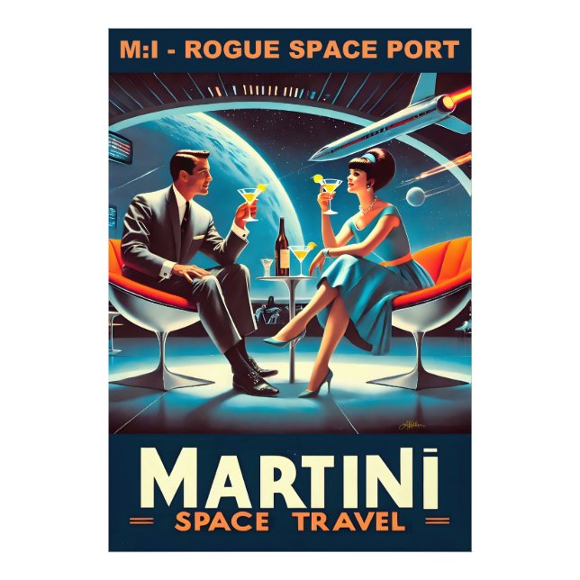 Martini Space Travel Poster Rogue Space Port (Vorne)