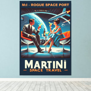 Martini Space Travel Poster Rogue Space Port Leinwanddruck