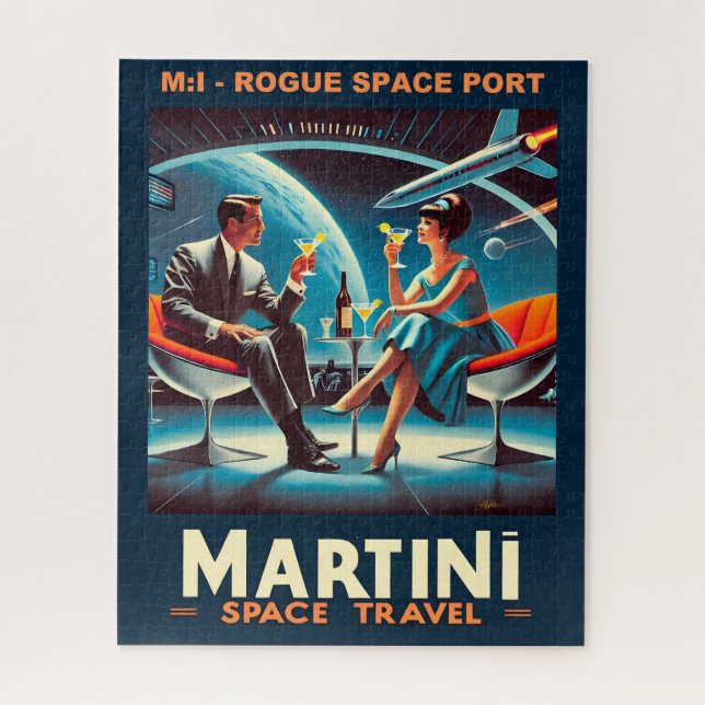 Martini Space Travel Poster Rogue Space Port Puzzle (Vertikal)