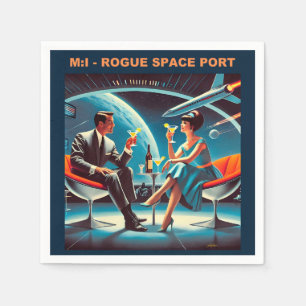 Martini Space Travel Poster Rogue Space Port Serviette