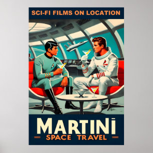 Martini Space Travel Poster Sci-Fi-Filme im Weltra