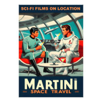 Martini Space Travel Poster Sci-Fi-Filme im Weltra