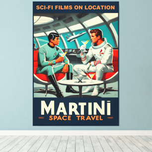 Martini Space Travel Poster Sci-Fi-Filme im Weltra Leinwanddruck