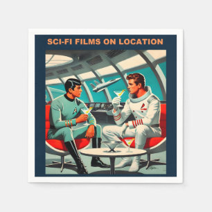 Martini Space Travel Poster Sci-Fi-Filme im Weltra Serviette