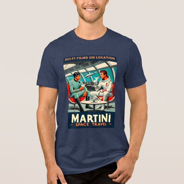 Martini Space Travel Poster Sci-Fi-Filme im Weltra Tri-Blend Shirt (Vorderseite)