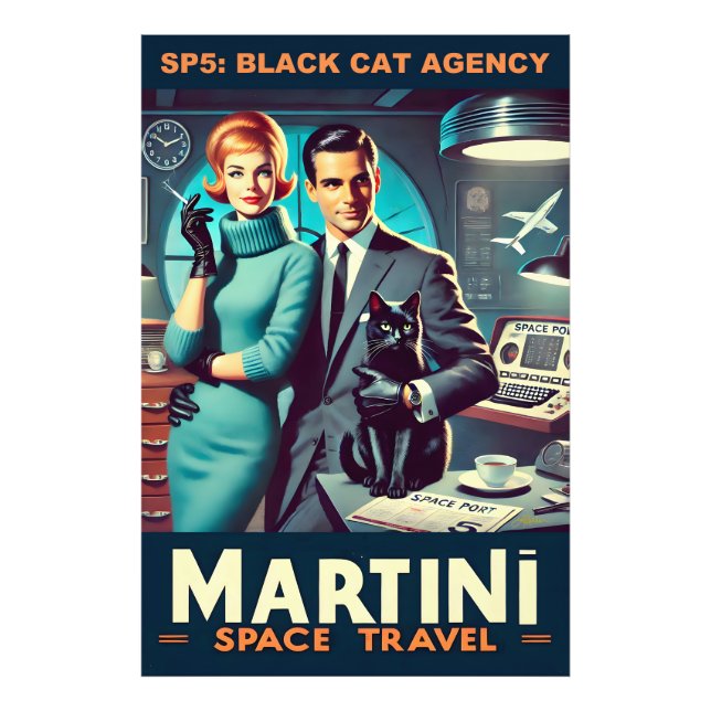 Martini Space Travel Poster SP5: Black Cat Agency (Vorne)