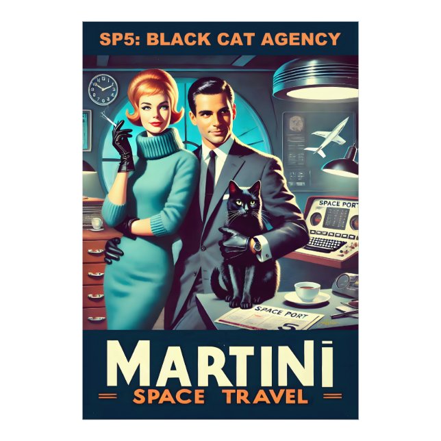 Martini Space Travel Poster SP5: Black Cat Agency (Vorne)
