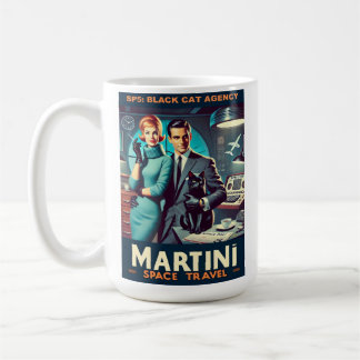 Martini Space Travel Poster SP5: Black Cat Agency Kaffeetasse