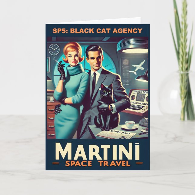 Martini Space Travel Poster SP5: Black Cat Agency Karte (Vorderseite)
