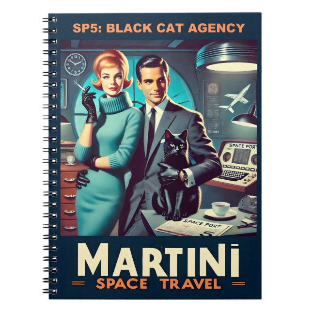 Martini Space Travel Poster SP5: Black Cat Agency Notizblock (Vorderseite)