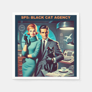 Martini Space Travel Poster SP5: Black Cat Agency Serviette