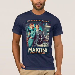 Martini Space Travel Poster SP5: Black Cat Agency T-Shirt