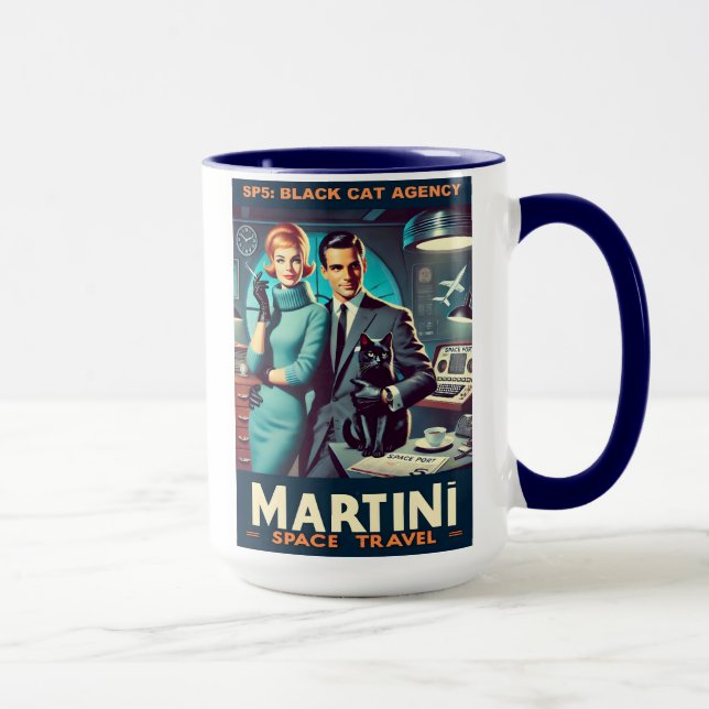 Martini Space Travel Poster SP5: Black Cat Agency Tasse (Rechts)