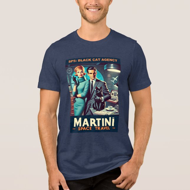Martini Space Travel Poster SP5: Black Cat Agency Tri-Blend Shirt (Vorderseite)