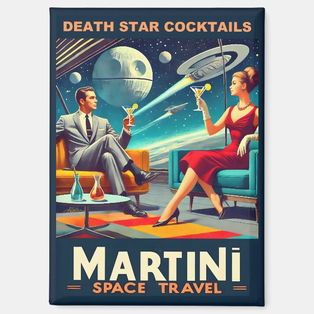 Martini Space Travel Posters Death Star Cocktails Magnet (Vorderseite)