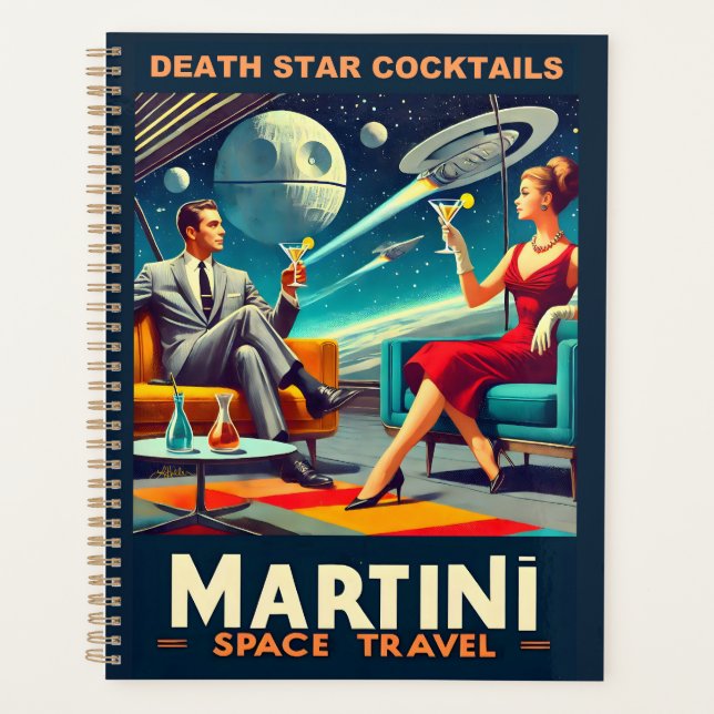 Martini Space Travel Posters Death Star Cocktails Planer (Vorderseite)