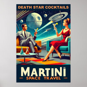 Martini Space Travel Posters Death Star Cocktails Poster