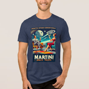 Martini Space Travel Posters Death Star Cocktails Tri-Blend Shirt