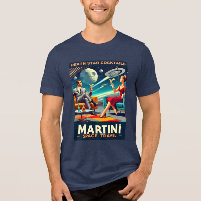 Martini Space Travel Posters Death Star Cocktails Tri-Blend Shirt (Vorderseite)