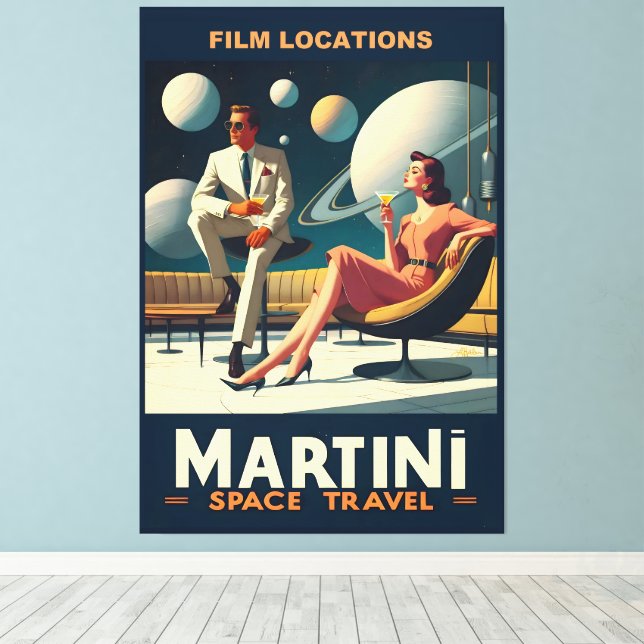 Martini Space Travel Posters Film Locations Leinwanddruck (Insitu (Holzboden))