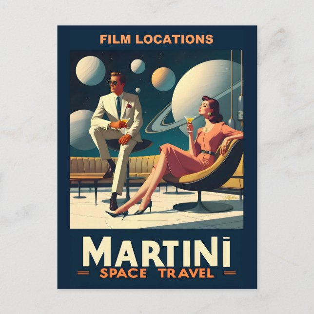 Martini Space Travel Posters Film Locations Postkarte (Vorderseite)